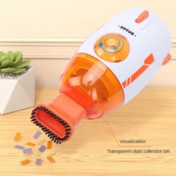 Mini Stofzuiger - Bureaustofzuiger Kruimeldief - Bureau Schoonmaken - Afneembare Stofbak - 13.5 cm Lengte - Oranje — thumbnail 4
