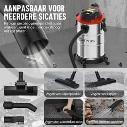 3 IN 1 Industriële Nat- En Droogzuiger, Zakloze Stofzuiger Met 4 Zwenkwielen, HEPA-filter, Elektrische Nat- En Droogzuiger Voor De Werkplaats — thumbnail 5