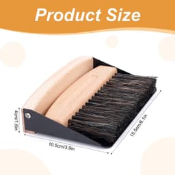 Tafelbezem en Stoffer - Mini Set - Bureau Schoonmaken - Magnetische Bevestiging - 15.5 cm - Zwart — thumbnail 5
