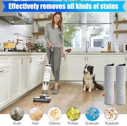 PromoHome Vervangende Borstelrollen Compatibel met Tineco Floor ONE S3 en iFloor 3 Breeze – Set van 2 Microvezel Rollen voor Nat en Droog Stofzuigen — thumbnail 4