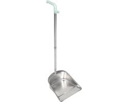 Staal Stofblik - Afvalschep - Efficiënt Vegen - Lang Handvat - 80 cm - Zilver