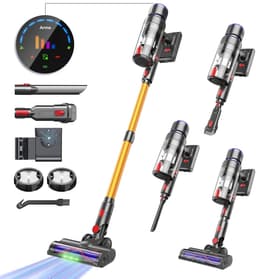 6 in 1 Draadloze Stofzuiger - Zonder zak - LCD Intelligent Display - 55kPa 600W - 55 Minuten Werktijd - 90° Opvouwbaar - LED - Watertank — thumbnail 1