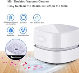 Mini Draadloze Stofzuiger voor Bureau - USB Oplaadbare Handheld Stofveger met 360° Draaibaarheid — thumbnail 4
