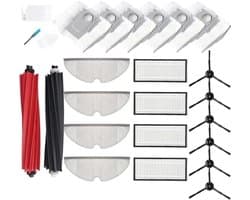 Accessoires reserveonderdelen compatibel met Roborock Q5 Pro Q5 Pro+ Q8 Max Q8 Max+, 2 hoofdborstels, 4 filters, 6 zijborstels, 4 dweildoeken, 6 stofzakken, 1 borstelreinigingsgereedschap