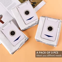 Pack of 3 Dust Bags - Ecovacs Deebot T30 - Antibacterial Dust Bag - Large Capacity Spare Parts - Vacuum Cleaner Robot Accessory Set - Vacuum Cleaner Accessories — thumbnail 1