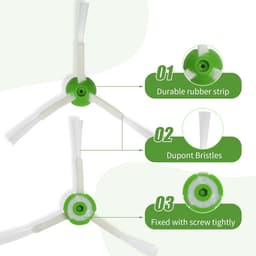 Set van 20 - Stofzuiger Vervangingsset - geschikt voor iRobot Roomba I7+ E5 E6 i7 - E5 - E6 - E7 – 2Borstel Kit – 8HEPA Filter – 8Zijborstel - Een flexibele borstel, een schroevendraaier en drie schroeven - Onderhoudsset — thumbnail 3