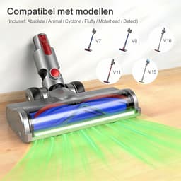 Stofzuigermond - Geschikt voor Dyson steelstofzuiger - Dyson V7,V 8,V10,V11,V15,SLIM - Led - Universele Stofzuigermond - Wasbare borstel - Blauw — thumbnail 2