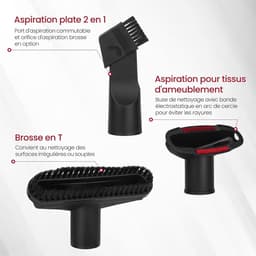 Universeel stofzuigermondstuk 32 mm – Borstel voor meubels, kierenzuigmond voor auto's, dierenharen en auto-interieur, set van 7 stofzuigeraccessoires, multifunctionele stofzuigerborstels — thumbnail 2