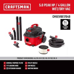 Nat-Droog Stofzuiger - Krachtige Shop Vac met Grote Capaciteit voor Auto en Huis — thumbnail 5