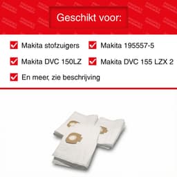 Stofzuigerzakken geschikt voor Makita – 10 stuks — thumbnail 2