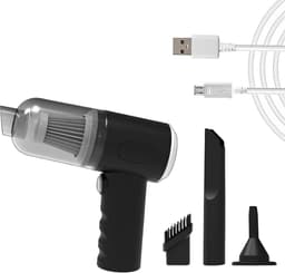 Mini draadloze autostofzuiger - Krachtige handstofzuiger - Draagbaar, oplaadbaar via USB - Geschikt voor het reinigen van het interieur van de auto, bureaus, toetsenborden en banken — thumbnail 5