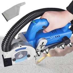 Elektrische voegenreiniger - Tegel reiniger - Voegen schoonmaken - Automatische stofafzuiging - 1200 W - Grijs — thumbnail 1