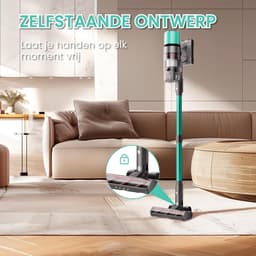 Draadloze Stofzuiger - Steelstofzuiger - Krachtig Reinigen - Automatische Zuigkracht - 80 Min Werktijd - Groen — thumbnail 2