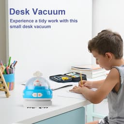 Tafel stofzuiger - Kruimelzuiger bureau - Bureau schoonhouden - USB oplaadbaar - 9x9x13 cm - Blauw — thumbnail 5