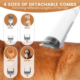 Hondenverzorgingszuiger - Dierenverzorgingstool - Netjes Huisdier - 7-in-1 Set - 2.5L Stofbeker - Grijs — thumbnail 4