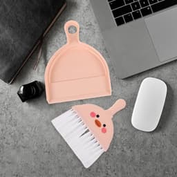Handige Schoonmaakset - Mini Stoffer Blik - Kleine Klusjes - Ergonomisch Handvat - Compact Formaat - Roze — thumbnail 2
