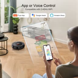 Robotstofzuiger – Dweilrobot – 5000 Pa zuigkracht – 300 ml opvangbak – 3 snelheidsstanden – Groter bereik - App-bediening – Ontworpen voor dierenharen, harde vloeren en tapijten — thumbnail 5