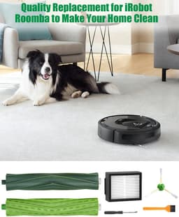 Reserveonderdelen geschikt voor iRobot Roomba E/I-serie, i7 i7+ i3 i3+ i4 i4+ E5 E6, borstelaccessoires geschikt voor iRobot Roomba, 2 sets rubberen borstels,8 hooReserveonderdelen geschikt voor iRobot Roomba E/I/gwaardige filters, 6 zijborstels — thumbnail 4