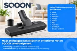 SQOON® Combi zuigmond 32/35 mm Universeel (met pasbus) - 27 cm breed - voor stofzuigers met 32 of 35 mm aansluiting — thumbnail 2