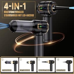 Handstofzuiger draadloos– Auto stofzuiger – Oplaadbare, draagbare - Kruimeldief- Krachtige elektrische stofblazer voor auto, keuken, pc en bank - Zwart — thumbnail 5