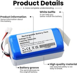 Vervangende stofzuigeraccu - 3000mAh - 14.4V — thumbnail 2