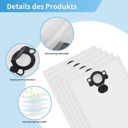 8 stuks stofzuigerzakken - geschikt voor Nilfisk ATTIX 33/44 - VL200 - Aero 20/21 - Aero 25/26/31 & Makita VC2010L - VC2511L - VC2512L - VC3011L — thumbnail 4
