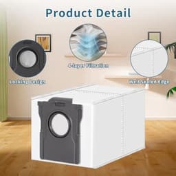 PromoHome 14 Stofzakken voor Dreame L10s Ultra Gen 2, X40/X50 Ultra Complete, L40 Ultra AE, Matrix10 Ultra, Mova E30/E40 Ultra, V50 Ultra Complete, Reserveonderdelen voor Robotstofzuiger (3,2L) — thumbnail 3