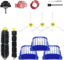 Rumba Vervangende onderdelen voor iRobot Roomba 610 620 650 675 677 692 671 694 691 Serie Stofzuiger Accessoires Kit-Inclusief 3 Zijborstels, 3 Filters, 1 Voorwiel Caster Wiel, Borstel Borstel en 3 — thumbnail 1