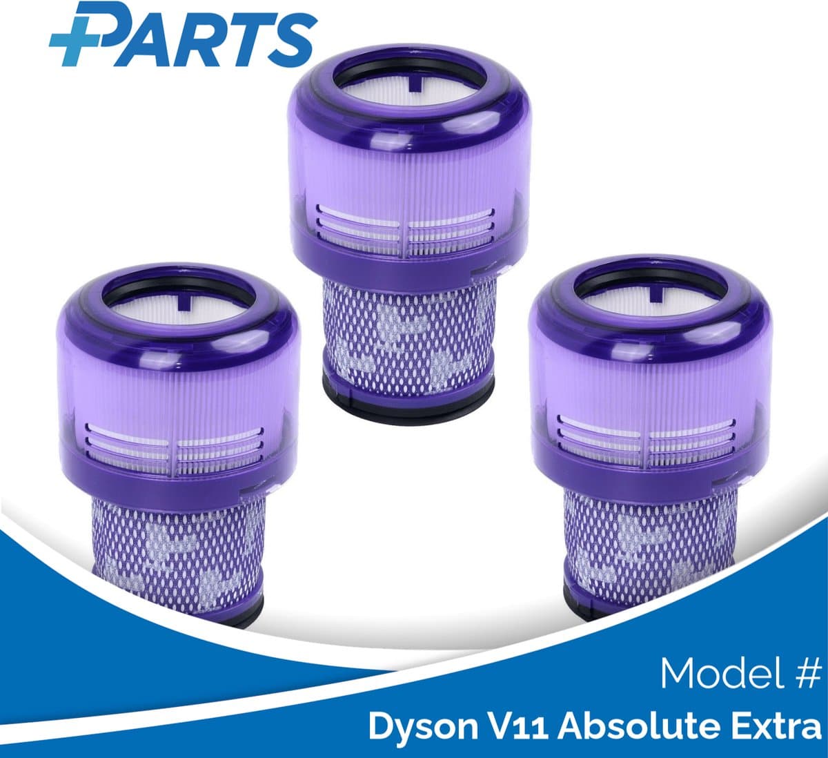 Dyson V11 Absolute Extra Filters (3 Stuks, Plus.Parts® alternatief voor 970013-02) — afbeelding 1
