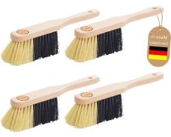 Handveger set - Kleine bezem - Stofvrij werken - Fijne kunstborstels - 29 cm lengte - Lichtbruin