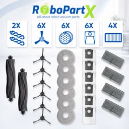 24-delige Accessoires Set Geschikt voor Dreame L10s Ultra Gen 2 / L10s Pro Ultra / L10s Pro Ultra Heat / L40 Ultra AE / X30 Ultra Robotstofzuiger - Complete Onderhoudsset - Onderdelen — thumbnail 2