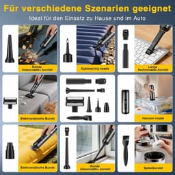Handstofzuiger - Mini stofzuiger - Auto interieur reinigen - 16000 Pa zuigkracht - 4-in-1 functie - Zwart — thumbnail 5