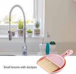 Hand Bezem Stofpan - Kleine Schoonmaakset - Huishoudelijk Schoonmaken - Reiniging van Hoeken - Compact Ontwerp - Grijs — thumbnail 3