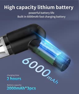 Elektrische Luchtblazer - Krachtige Stofzuiger - Apparaten Reinigen - Traploze Snelheid - 6000 mAh Batterij - Zwart — thumbnail 4