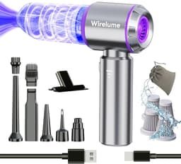 Draadloze Handheld Auto Stofzuiger - Lichtgrijs - Draagbaar en Oplaadbaar - Lichtgewicht met Krachtige Zuigkracht - Voor Thuis en Auto — thumbnail 4