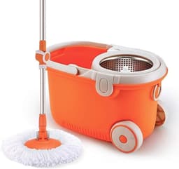 Spinmop Emmer - Dweil Emmer - Vloeren Schoonmaken - Roestvrij Staal - 1.00 Aantal - Zilver — thumbnail 1