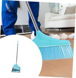 Stoffer en Blikset - Reinigingsset - Huishoudelijk Schoonmaken - Verstelbare Handgreep - 93 cm - Hemelsblauw — thumbnail 5