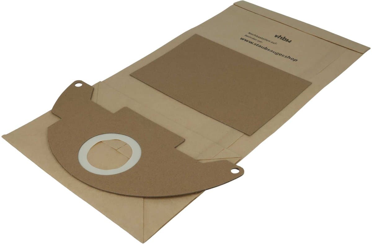 vhbw 10 stuks vervangende stofzakken voor Kärcher 6.904-143 voor stofzuigers - 42,5 cm x 24,8 cm bruin — afbeelding 1