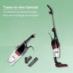 Lichtgewicht 2-in-1 Zakloze Steelstofzuiger met Ingebouwde Kruimeldief - 600W — thumbnail 4