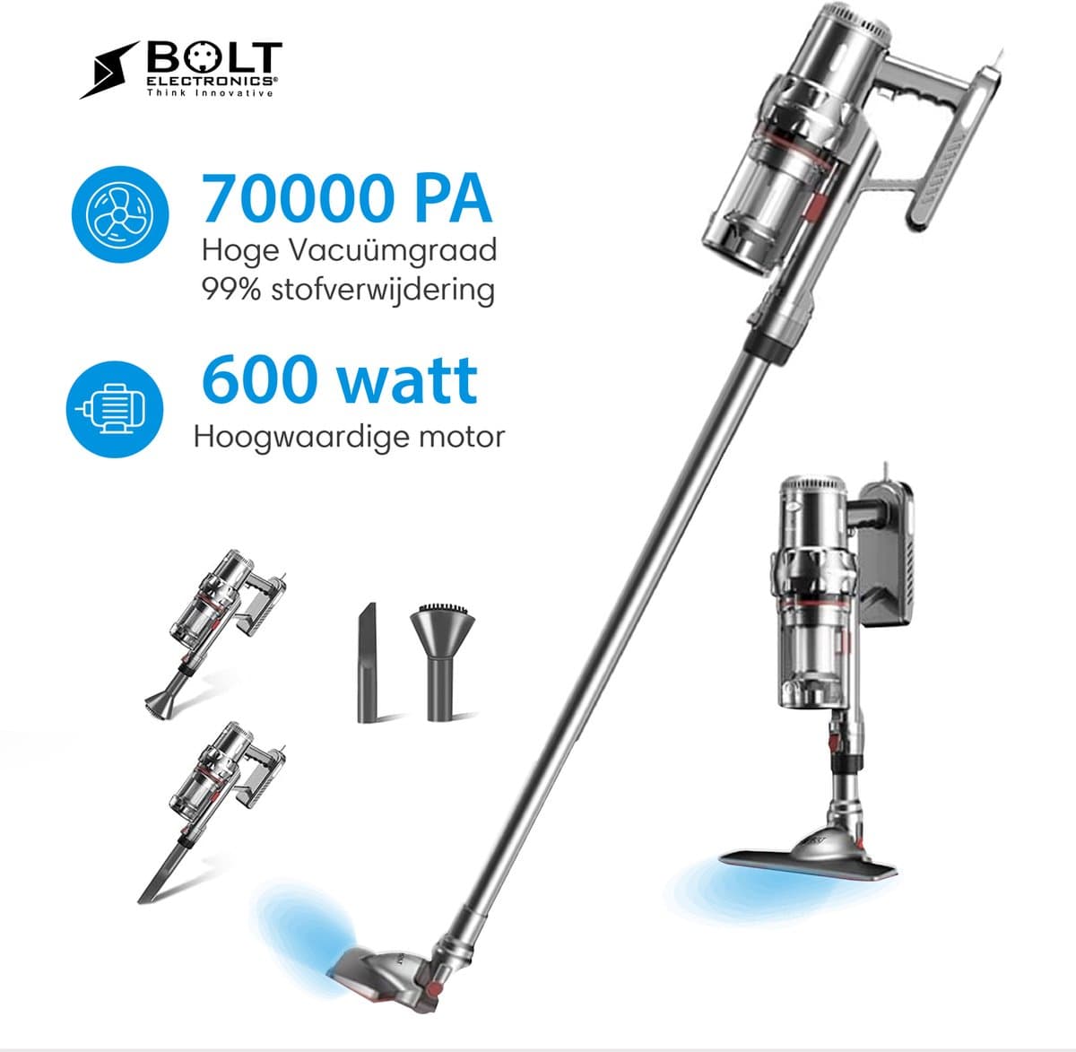 Bolt Electronics® SUPERSONIC GEN ONE Handstofzuiger - Steelstofzuigers - Draadloos - Zonder Zak Op Accu — afbeelding 1