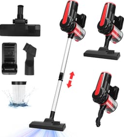 Aigostar Hurricane - Steelstofzuiger - Stofzuiger zonder Zak - 6M Snoer - 16kPa Krachtige Zuigkracht - 600W - 1 L Stofbak - Geschikt voor Dierenharen - Rood — thumbnail 2