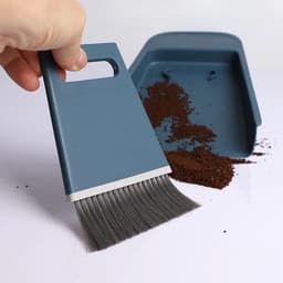 Stofblik en borstel - Mini bezemset - Bureau opruimen - Strak ontwerp - 3 stuks - Wit — thumbnail 2