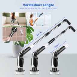 SNJY® Schrobmachine Tegelvloer - Poetsmachine - Vloerreiniger - Dweilmachine - Zwart — thumbnail 3