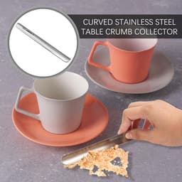 Tafelkruimelverzamelaar - Kruimelschep Broodkruimelschraper - Tafel Snel Schoonmaken - Gladde Afgeronde Rand - 15 cm - Zilverkleurig — thumbnail 3