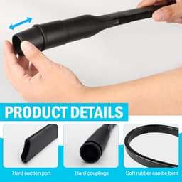 Flexibele Kierenzuiger - 2 Stuks - Buigbaar Mondstuk voor Moeilijke Hoeken - 62 cm Extra Lang - Universeel Stofzuiger Opzetstuk (32/35mm) - Voor Radiator, Auto & Bank - Zwart — thumbnail 3