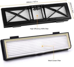 2 stuks Filters - Stofzuigerfilter - Filter voor robotstofzuiger - Stofzuigeraccessoires - Vervangingsfilters - Compatibel met Neato D75 80 85 en de gehele Botvac-serie robotstofzuigers (Wit - 20*6 cm) — thumbnail 4