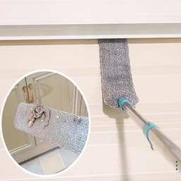 Plumeau met steel - Stofdoek verlengbaar - Onder apparaten reinigen - Flexibele microvezelkop - Uittrekbaar ontwerp - Grijs — thumbnail 4
