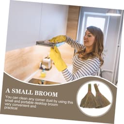 Mini Bezem Set - Handveger Stoffer - Bureau Reinigen - Natuurlijke Garde - 27 Gram - Niet gespecificeerd — thumbnail 2