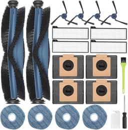 22 stuks - decoratieve accessoires - accessoireset - geschikt voor Eufy X10Pro/omni - 4 stofzakken, 4 schoonmaakdoeken, 4 zijborstels, 4 HEPA-filters, 2 hoofdborstel Borstel，2 klein penseel，schroevendraaier — thumbnail 1