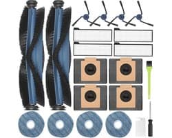 22 stuks - decoratieve accessoires - accessoireset - geschikt voor Eufy X10Pro/omni - 4 stofzakken, 4 schoonmaakdoeken, 4 zijborstels, 4 HEPA-filters, 2 hoofdborstel Borstel，2 klein penseel，schroevendraaier